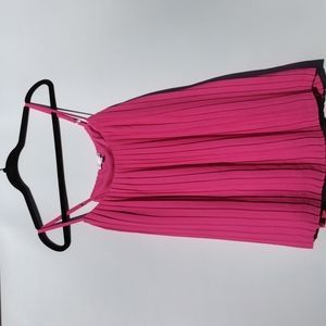 Hot Pink Chiffon Spaghetti Strap Top. Size Large